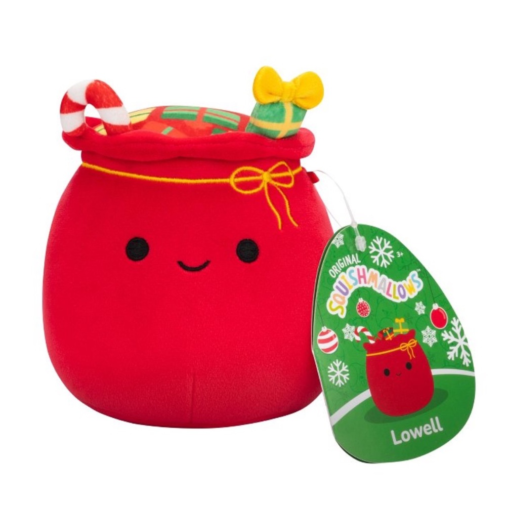 NWT 4” Lowell the Santa Toy Bag Christmas Squishmallow